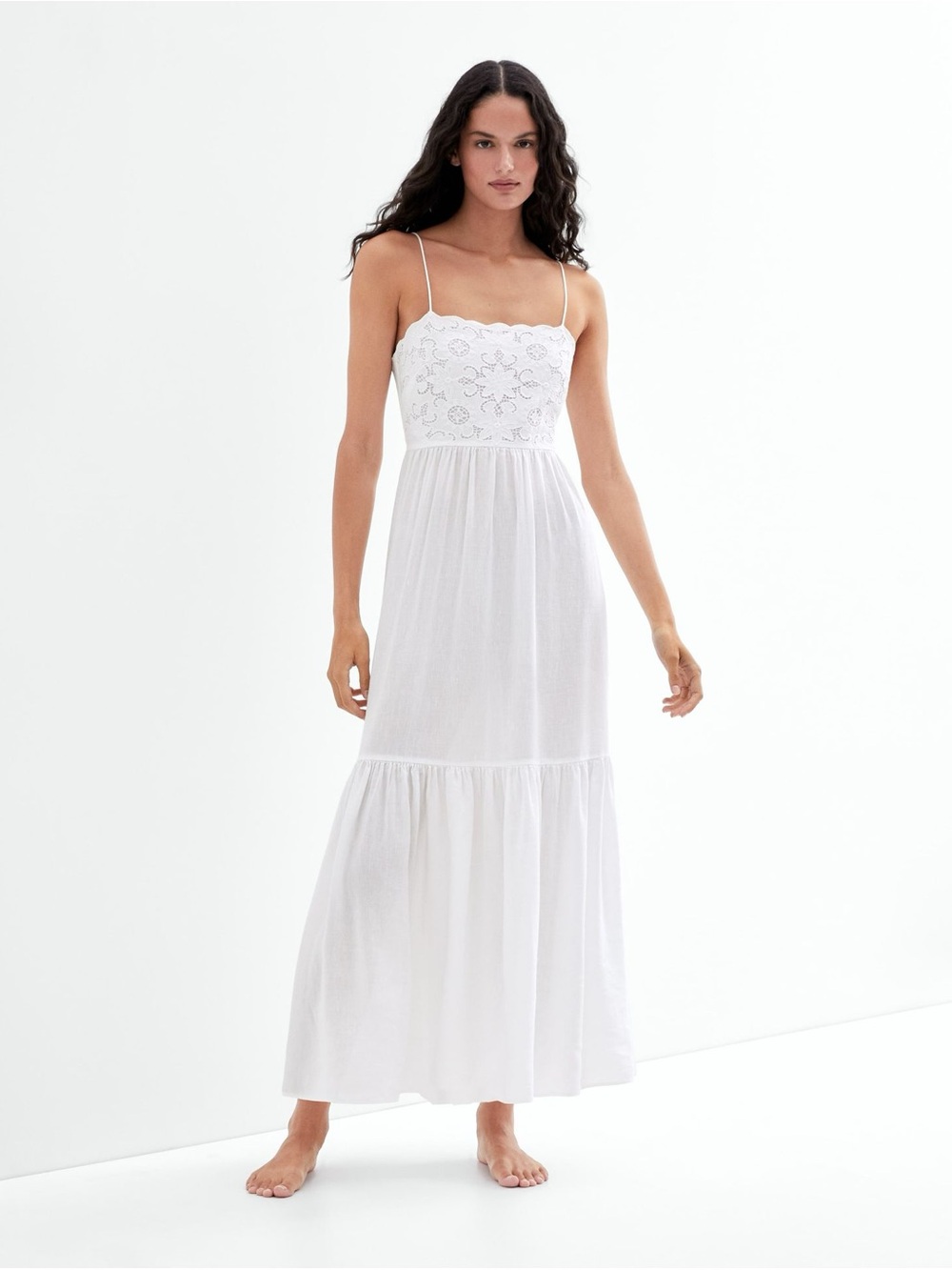 Oysho Linen Maxi Dress